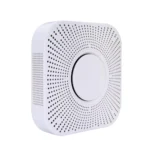 سنسور کیفیت هوا HDL مدل MAIR-Q/H.10 سری AirKit با بدنه سفید مشبک، طراحی مربعی با گوشه‌های گرد و نشانگر نوری دایره‌ای در مرکز