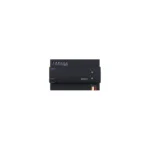 ماژول دیمر هوشمند MOSFET دو کانال ۳ آمپر HDL مدل MDT0203.532 با بدنه مشکی، کلیدهای بای‌پس، نشانگرهای وضعیت و رابط Buspro