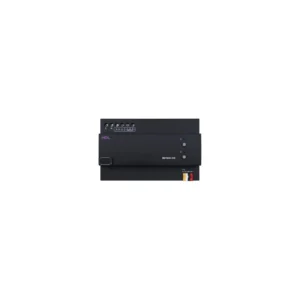 ماژول دیمر هوشمند MOSFET دو کانال ۳ آمپر HDL مدل MDT0203.532 با بدنه مشکی، کلیدهای بای‌پس، نشانگرهای وضعیت و رابط Buspro