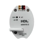 موتور پرده هوشمند HDL مدل MWM70B.22 با بدنه استوانهای سفید، محور اتصال به ریل و کابل برق