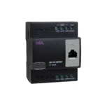 کنترلر DMX هوشمند HDL مدل MC48IP-DMX.431 با بدنه مشکی، خروجی DMX، پورت RJ45 و رابط HDL Buspro