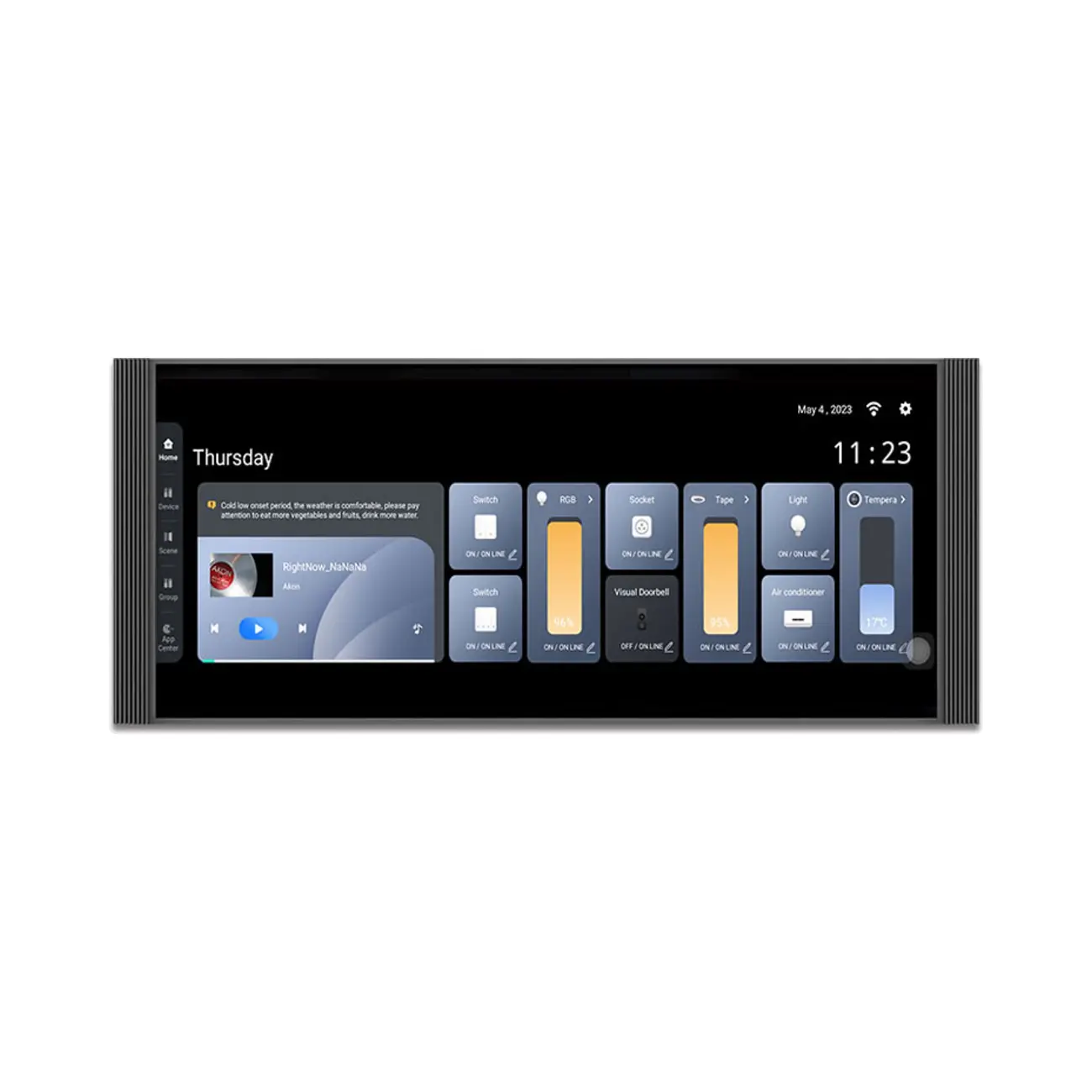 jx12tuya-audio-panel-06 تاچ پنل JX12 با نمایشگر لمسی ۱۲ اینچ، Tuya و Zigbee Gateway
