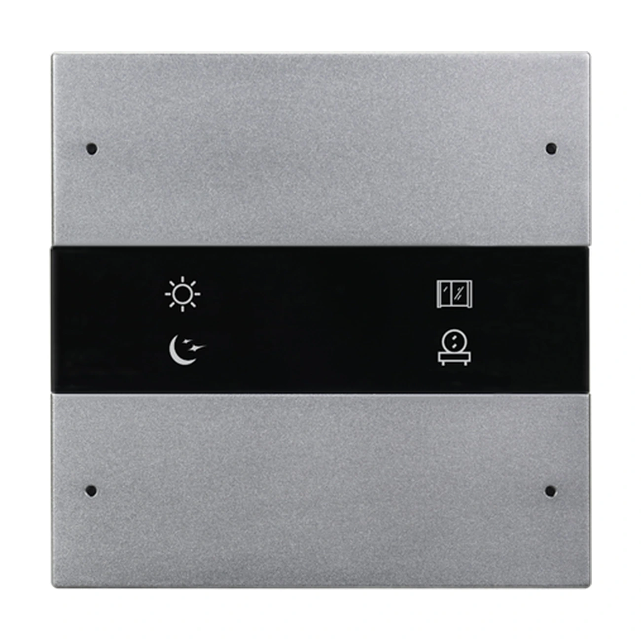 HDL-MP4C-48-view-06 کلید فلزی چهار پل HDL Granite مدل MP4C.48 با چهار کلید فشاری فلزی و لیبلهای قابل شخصیسازی
