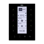 تاچ پنل هوشمند HDL مدل MPTL14.46-A با نمایشگر LCD، کلیدهای لمسی و چهار کلید میانبر