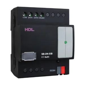 مبدل Buspro به KNX برند HDL مدل MCEIB.231 با رابطهای HDL Buspro و KNX/EIB برای ارتباط دوطرفه سیستمهای هوشمند