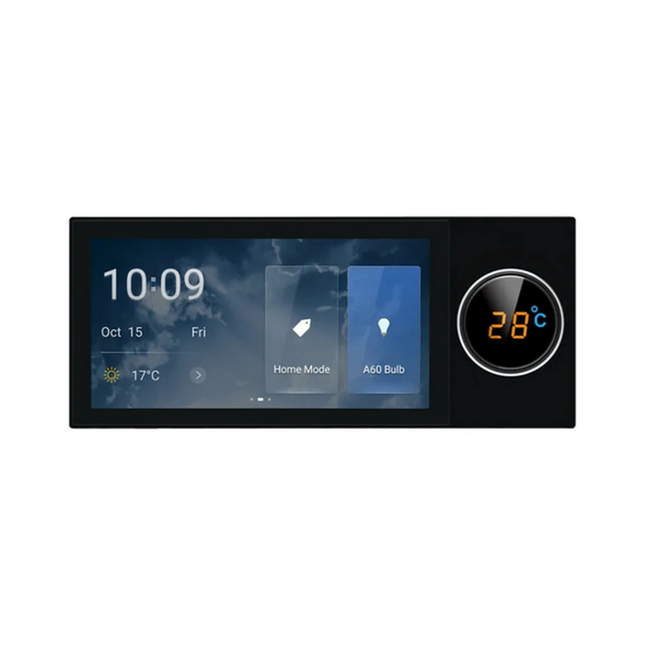 aio6-indoor-control-panel-view-03 تاچ پنل All in one 6 سوباتان با صفحه لمسی ۶ اینچ و قاب مشکی برای کنترل خانه هوشمند