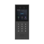 آیفون تصویری Akuvox X912 با بدنه تیره، نمایشگر لمسی ۴ اینچی، دوربین و صفحه‌کلید عددی زیر نمایشگر