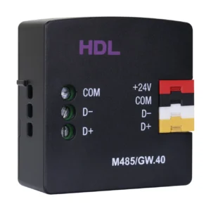 رابط Buspro به RS485 HDL مدل M485/GW.40 با ترمینال RS485، رابط Buspro و دکمه Programming