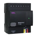 رابط IP تکپورت HDL مدل MBUS01IP.431 با پورت Ethernet RJ45، رابط HDL Buspro و نشانگر وضعیت