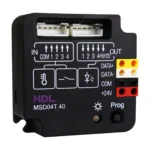 ماژول Dry Contact چهار کانال HDL مدل MSD04T.40 با ورودی کنتاکت خشک، خروجی LED، رابط Buspro و دکمه Programming