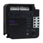 ماژول Dry Contact هشت کانال HDL مدل MSD08.40 با ۸ ورودی کنتاکت خشک، رابط Buspro و دکمه Programming