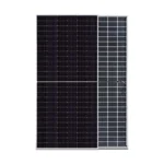 پنل خورشیدی ۶۲۵ وات JA Solar مدل JAM72D42-625/LB دوطرفه با سلول‌های تیره و قاب فلزی نقره‌ای