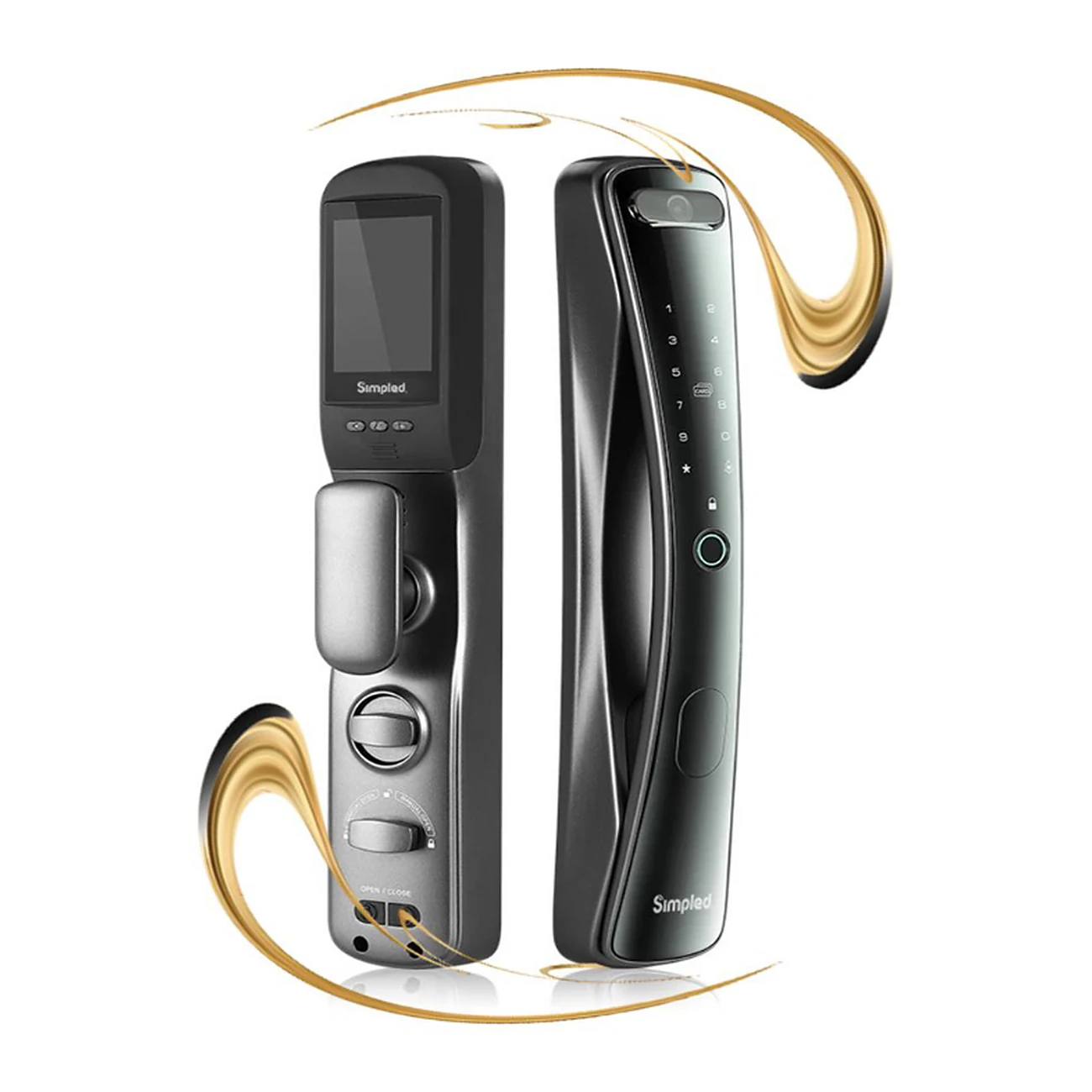 simpled-20f-smart-lock-front-and-rear-02-v2 دستگیره Simpled مدل 20F با چشمی دیجیتال و پنل هوشمند