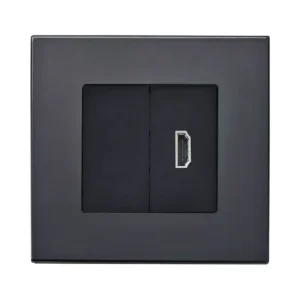 سوکت HDMI نیمخانه 1/2 با درگاه اتصال کابل HDMI و فریم شیشهای، آلومینیومی یا PVC