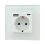 پریز برق شارژر تایپ سی یو اس بی با پریز ارتدار و دو درگاه شارژ USB و Type-C