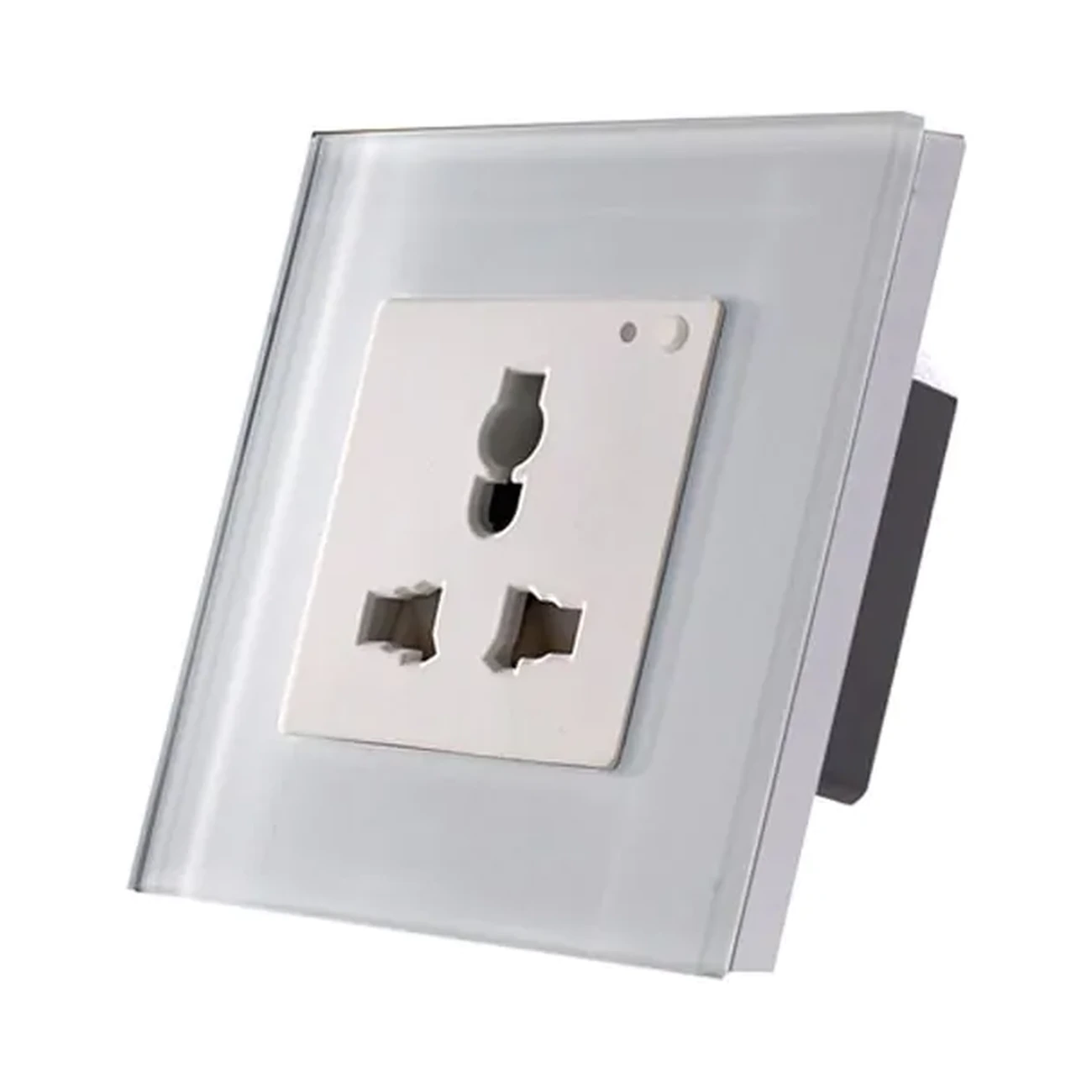 socket-accessory-socket-universal-smart-view-01 پریز یونیورسال هوشمند WiFi و Zigbee با سوکت چنداستاندارد و فریم شیشهای، آلومینیومی یا PVC