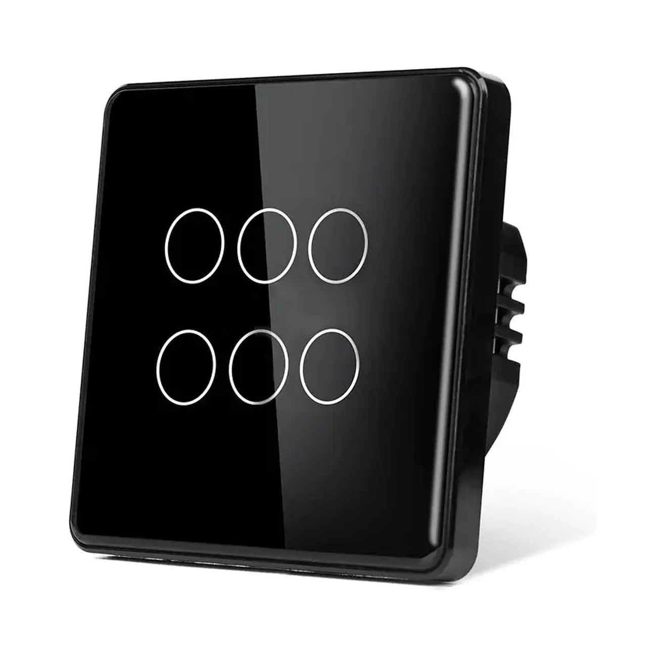 touch-switch-switch-6-gang-scene-acdc-view-04 کلید 6 پل سناریو AC/DC زیگبی با پنل لمسی شش پل برای اجرای فرمانهای خانه هوشمند