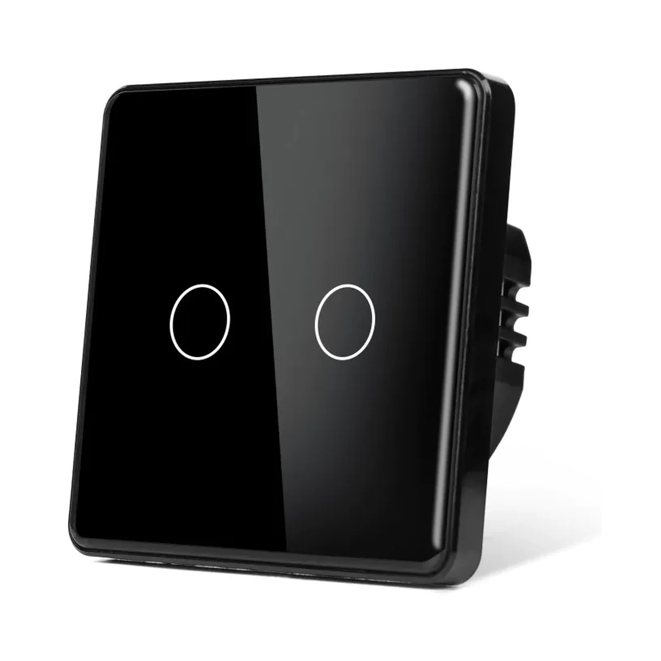 touch-switch-switch-touch-smart-two-gang-view-06 کلید لمسی هوشمند ۲ پل با دو بخش کنترلی لمسی و فریم شیشهای یا آلومینیومی