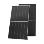پنل خورشیدی ۶۲۰ وات Trina Solar مدل TSM-NEG19RC.20 دوطرفه با سلول‌های مونوکریستال تیره و قاب آلومینیومی نقره‌ای